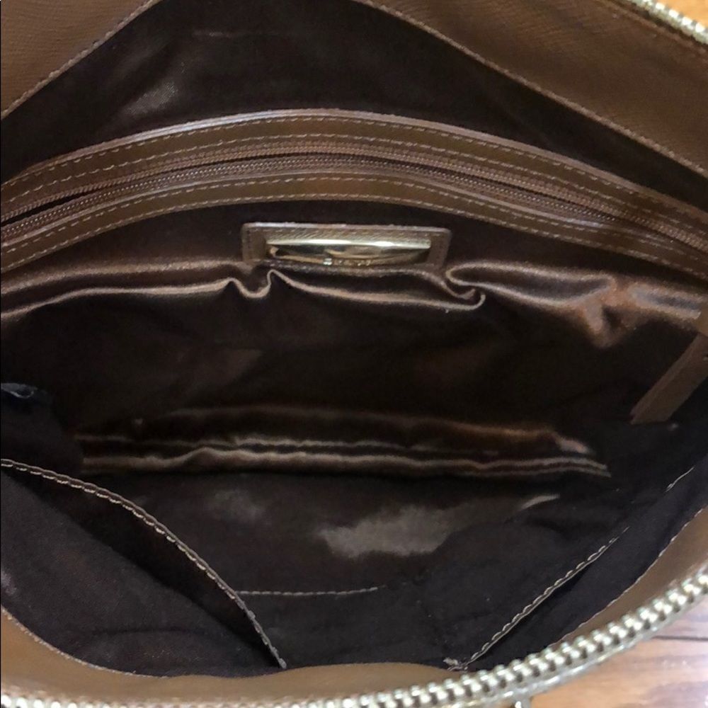 DKNY Large Python Print Leather Crossbody - Picture 8 of 14